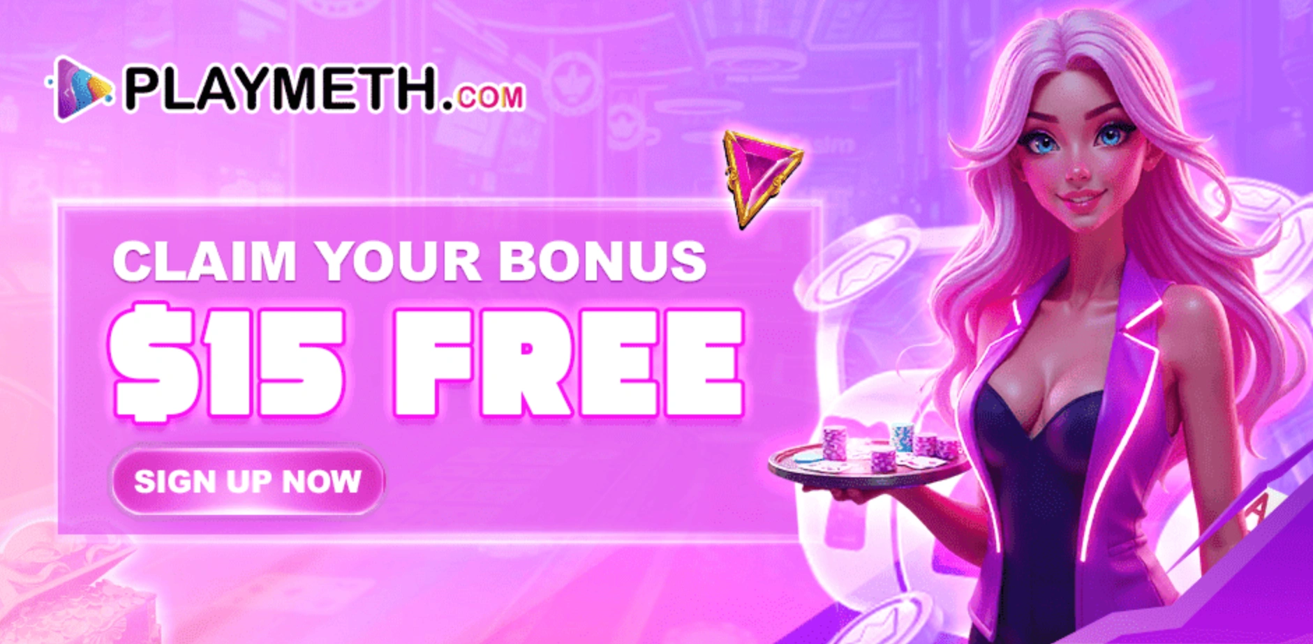15 free spins bonus promotion at PlayMeth Casino