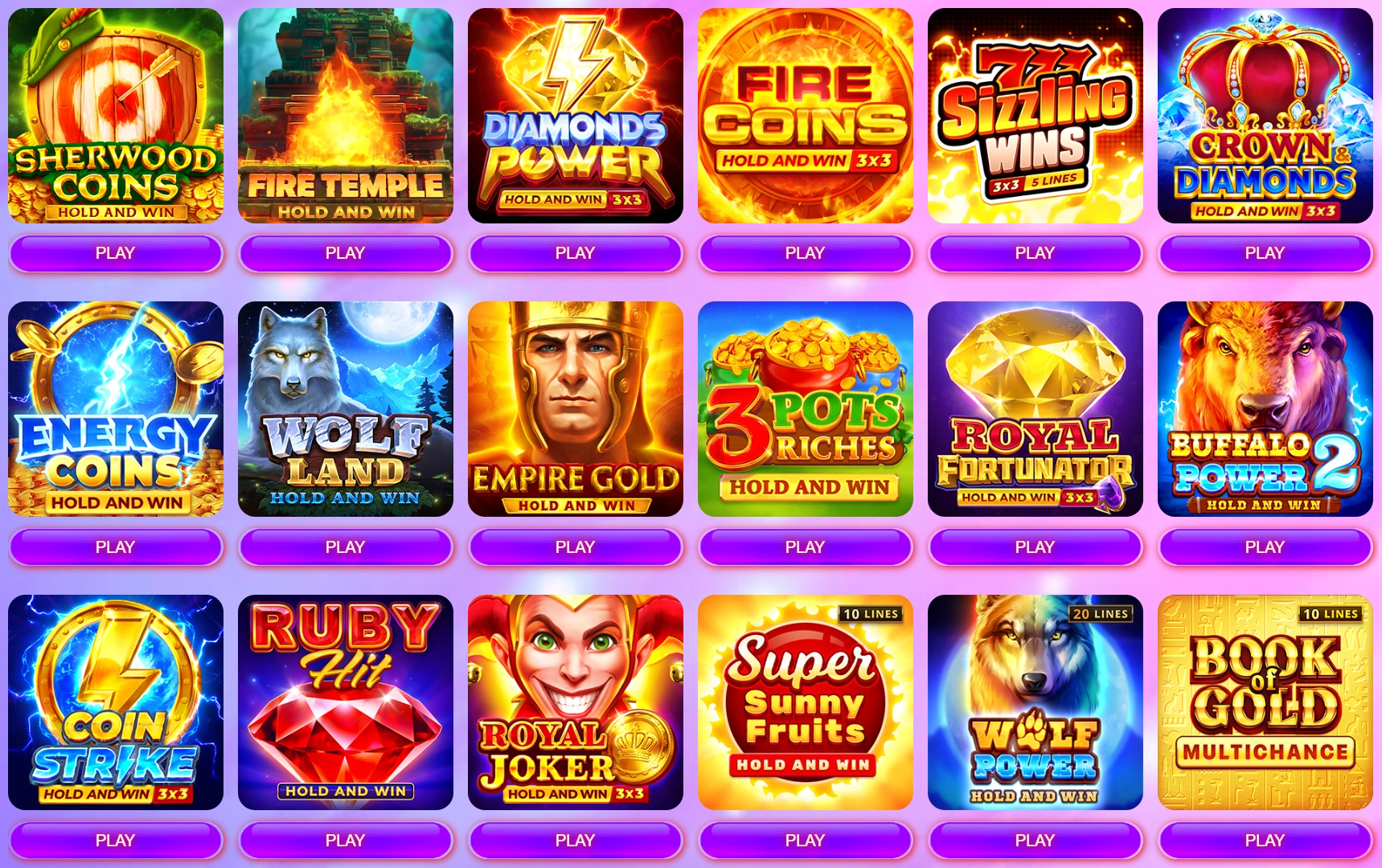 PlayMeth Casino game library featuring pokies and table games